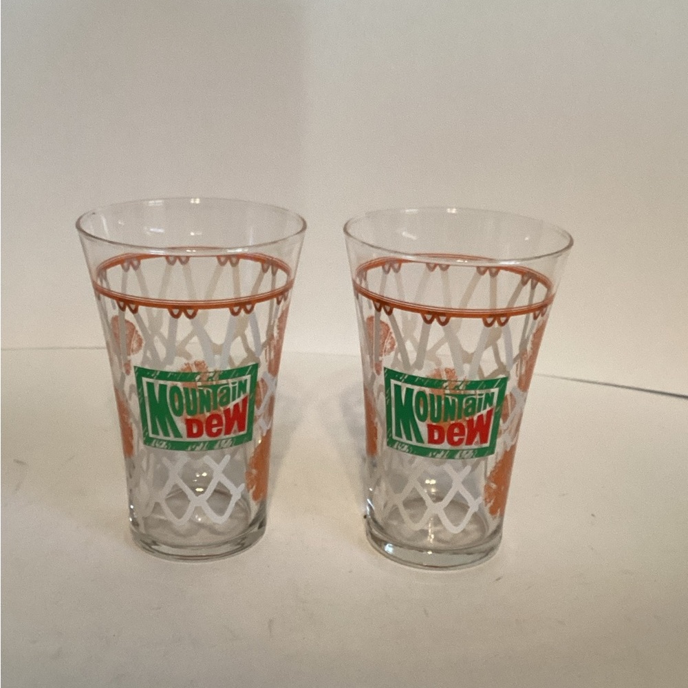 Mountain Dew Basketball Glasses Vintage
